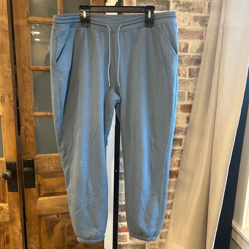 Eddie Bauer Sweatpants Men Blue Sherpa Lined Fleece Joggers Gorpcore Cozy XL